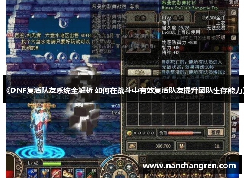 《DNF复活队友系统全解析 如何在战斗中有效复活队友提升团队生存能力》